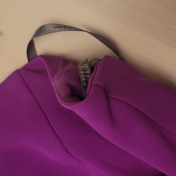 White by Vera Wang Medium Purple One Shoulder Gown with Slit - Picture 15 of 16